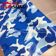 Premium quality Navy Camouflage Vinyl film with air free bubbles Navy Blue Camouflage Vinyl Wrap Film for car by free shipping 2024 - buy cheap