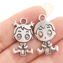 BULK 30 Zinc Alloy MIX Boy and Girl Charms Antique Silver Plated 15pcs Boy + 15pcs Girl 2024 - buy cheap