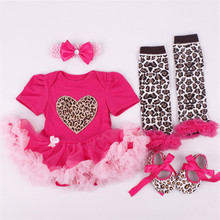 Macacão infantil para meninas, conjunto com 4 peças, vestido tutu + tiara + meias coloridas + sapatos coloridos para crianças pequenas 0-18m 2024 - compre barato