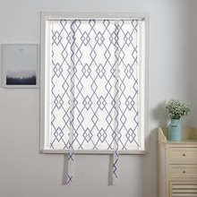 NAPEARL Cheap Kitchen Roman Curtains Window Sheer Blinds Modern Simple Plaid Pastoral Darpe Faux linen Curtain Backdrop Panel 2024 - buy cheap