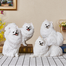 Pomeranian Statue Simulation Animal Cute Puppy Dog Figurine Resin Craftwork Home Decoration Accessories Living Room Decor R417 2024 - buy cheap