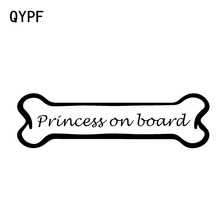 QYPF 17.5 CM * 5.1 CM Do Osso de Cão Da Princesa Em Placa de Decalque de Vinil Adesivo de Carro Preto/Sliver C14-0088 2024 - compre barato