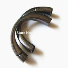 Cierre magnético de medio puño para pulsera de cuero de 10x6mm, accesorio de joyería de bronce negro, regaliz, 2 uds. 2024 - compra barato