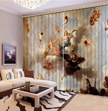 European 3D Curtains angel design Curtains For Living Room Bedroom oil painting 3D Blackout Curtains For Window Cortina Rideaux 2024 - buy cheap