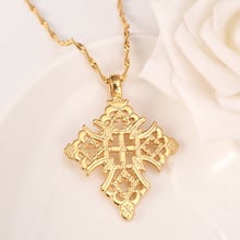 Bangrui Ethiopia Jewelry Big Cross Pendant yellow Gold Filled Jewelry For Women Men Gold color Coptic Cross Pendant 2024 - buy cheap