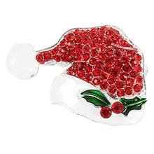 Christmas Brooch Pins Santa Hat Red and White Crystal Rhinestone Covered Scarves Shawl Clip Xmas Ornament Jewellery Gifts 2024 - buy cheap
