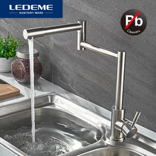 LEDEME Stainless Steel Kitchen Faucet Lead-free Folding Mixer 360 Degree Swivel Single Handle Kitchen Sink Taps L74005 2024 - buy cheap