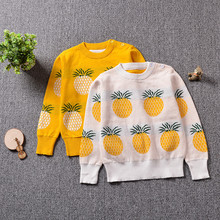 2019 primavera Outono crianças roupas de bebê meninas cardigan sweaters longo-manga fino para crianças meninas tricô abacaxi sweaterTP067 2024 - compre barato