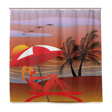 Hawaii Polyester Waterproof Shower Curtains Bathroom Accessory Sale Room Decor Beach Bath Screens With Plastic Hooks 2024 - buy cheap