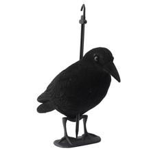 Garden Flocked Hard Plastic Jet Black Crow Decoy Hunting Shooting Full Body Feet 2024 - buy cheap