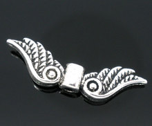 DoreenBeads 15 Silver Color Angel Wing Charm Spacers Beads 23x7mm 2024 - buy cheap