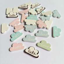 50pcs/pack no Holes Cloud Pattern Wooden Button Decorative Wood Buttons For DIY Sewing Handmade Scrapbooking Craft 2024 - buy cheap