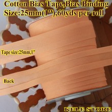 Free shipping-100% Cotton Bias tape, bias binding size:25mm,1",30yds Coral/light orange,Good qualtiy as export for wholesales 2024 - buy cheap