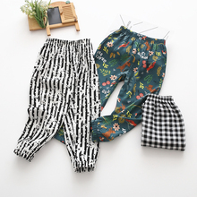 Baby Boys Plaid Pants Korean Style Spring Children Clothes Plaid stripe printing Toddlers Kids Casual Trousers Mosquito pants 2024 - buy cheap