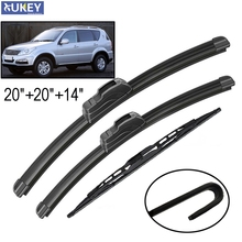 Xukey 3Pcs/set Front Rear Tailgate Wiper Blades For Ssangyong Rexton 2016 2015 2014 2013 2012 2011 2010 2009 2008 2007 2006 2005 2024 - buy cheap