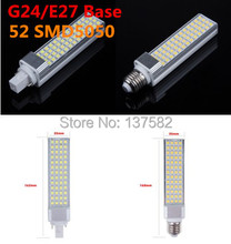 E27 G24 LED Plug Lamp 52 SMD5050 12W LED Bulb Light AC85-265V Warm White/Cold White 180degree G24 LED Lighting Lamp 2024 - buy cheap
