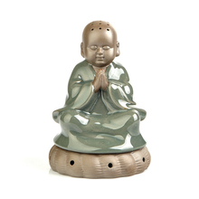 Quemador de incienso con figura de monje, incensario con placa de cerámica, artículo de mobiliario para mascotas 2024 - compra barato