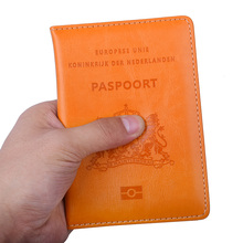 Holland laranja viagem passaporte cobre couro do plutônio protetor carteira cartão titular caso de netherland 2024 - compre barato
