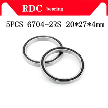 Free Shipping 5PCS ABEC-5 6704-2RS High quality 6704RS 6704 2RS RS 20x27X4 mm Miniature Rubber seal Deep Groove Ball Bearing 2024 - buy cheap