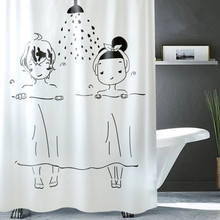 Men/Women Shower Illustration Waterproof Mildew  Shower Curtain Toilet Partition Curtain Bathroom Curtain with Hooks 2024 - buy cheap