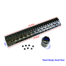 FIRECLUB 10" inch Free Float NSR KeyMod Handguard Mount Bracket Detachable Rail BLACK Steel Barrel Nut Steel Body For M4 M16 2024 - buy cheap