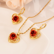 gold  Necklace Earring Set Women Party Gift  heart Jewelry Sets daily wear mother gift DIY charms women girls lover Fine Jewelry 2024 - buy cheap