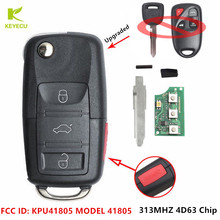 KEYECU Модернизированный дистанционный флип-ключ fob 4 кнопки 313 МГц 4D63 чип для Mazda 6 2003-2005 FCC ID: KPU41805, модель 41805 2024 - купить недорого