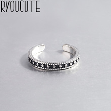 Anéis de prata para mulheres, anel boêmio vintage colorido com miçangas para presente bijuterias tamanho ajustável 2024 - compre barato