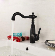 Wholesale and Retail Retro Bathroom Basin Sink Mixer Taps Deck Mounted Single Holder Swivel Spout Black Faucet B3242 2024 - buy cheap