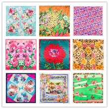 Lenços de seda floral chinesa 60*60cm, lenços femininos estilo europeu quadrados, primavera verão, xales para mulheres 2024 - compre barato