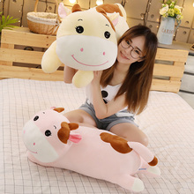 Novo 1pc 45-90cm super kawaii vaca brinquedos de pelúcia macio recheado dos desenhos animados animais bonecas acompanhar brinquedo crianças meninas presentes de aniversário de natal 2024 - compre barato