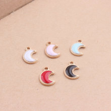 Mini Order 20pcs/Lot 8*11mm Little Moon Charms Gold Tone Plated Enamel Alloy Kawaii Jewelry findings Ornament Accessory Charms 2024 - buy cheap
