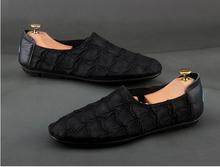 Embroidery Peas Shoes for men Flat heel Genuine leather Loafers Lazy Shoes Hot 2018 2024 - buy cheap