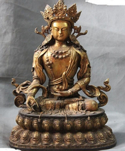 Бесплатная доставка, 15 дюймов, буддистская медная бронзовая белая статуя тара Гуаньинь квань Инь Бодхисаттва Будды 2024 - купить недорого