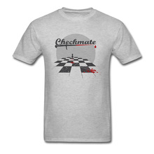 Checkmate T Shirt Chess Lover Tshirt Men Strategic Game T-shirts Grey Cotton Tops Tees No Fade Unique Clothes All Cotton 2024 - buy cheap
