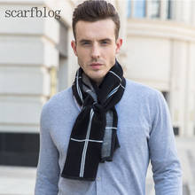 Scarfblog Scarf Men Black Imitation Cashmere Plaid Scarf Autumn Winter Warmer Scarves  Big Blanket Shawl Male Fashion Muffler 2024 - buy cheap