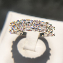 Fino 925 prata esterlina jóias feminino banda plata anel 3ct cristal aaa branco roxo amarelo zircão cz anéis de casamento para mulher 2024 - compre barato