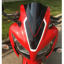 Экран ветрового стекла для мотоцикла с двойными пузырями для 2015 2016 2017 2018 2019 Honda CBR300R CBR 300 R 300R, дымовой иридий 2024 - купить недорого