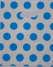 2019 Hot-selling 100pcs 35*25cm Blue Cute white dots Plastic Handle Shopping Bag For Gifts Wholesale 015035069 2024 - buy cheap