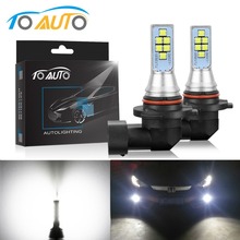 Lâmpadas led para carro, 2 peças, 9006 hb4, 3535 chips, lâmpada de neblina automotiva, 12v, 6000 lm, luz diurna, lâmpada para direção drl, auto k, branca 2024 - compre barato