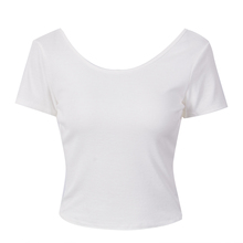 Camiseta de manga corta para mujer, playera con espalda al aire, chaleco informal, 2018 2024 - compra barato