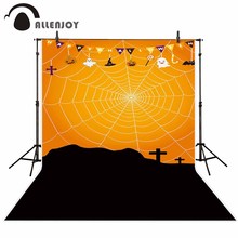 Allenjoy-Fondo para estudio de fotografía, telaraña, piruleta, banderas fantasma, calabaza, Cruz, tumba, sesión fotográfica de halloween 2024 - compra barato