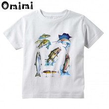 Kids All Kinds Of Fish Design T Shirt Boys/Girls Great Kawaii Short Sleeve Tops Children's Funny Cute T-Shirt,ooo900 2024 - buy cheap