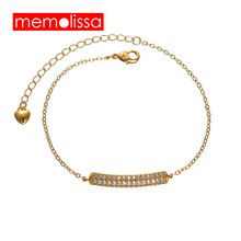 MeMolissa-pulsera con cristales de Color dorado para mujer, brazalete con cadena y eslabones, joyería que nunca se decolora 2024 - compra barato