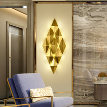 LED Postmodern Iron Gold Rhombus LED Lamp LED Light Wall lamp Wall Light Wall Sconce For Bedroom Corridor 2024 - buy cheap