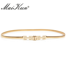 MaiKun-cinturones elásticos finos para mujer, cinturón femenino dorado de lujo, cinturones de marca de diseñador para vestido 2024 - compra barato