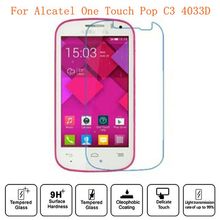 Защитное стекло для Alcatel One Touch Pop C3, закаленное, 9H, взрывозащищенное, 4033, 4033D 2024 - купить недорого