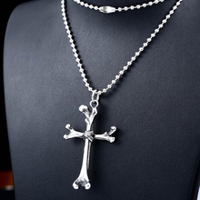 Jesus Cross Skeleton Necklace Gothic Titanium Stainless Steel Bone Necklaces Pendant For Men Women Punk Collar Boutique Jewelry 2024 - buy cheap