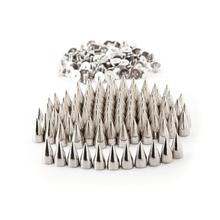 100pcs 7x14mm Metal Cone Spikes Screwback Studs DIY Leather Craft Punk Style Rivets (Silver) 2024 - buy cheap