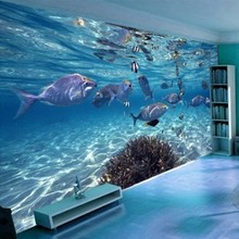 beibehang Custom wallpaper 3d Personalized stereo Underwater World marine fish large background wall children's rooms wallpaper 2024 - buy cheap